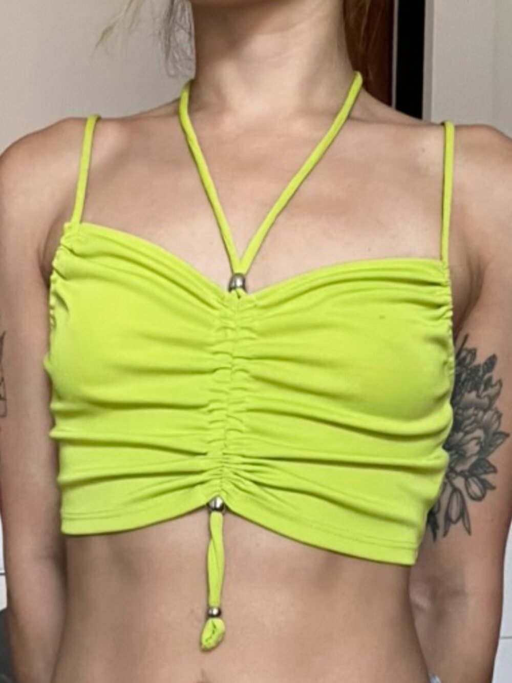 Strappy Green Crop Tank
